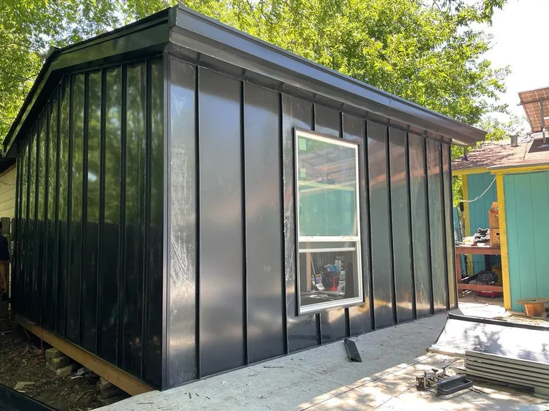 Black standing seam metal wall panels for Metal Roof Installation in Opp